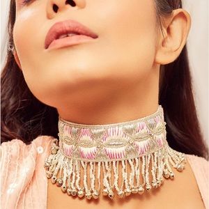 EXQUISITE  ultimate BOHEMIAN STYLE like NO others PINK BEADED choker!!